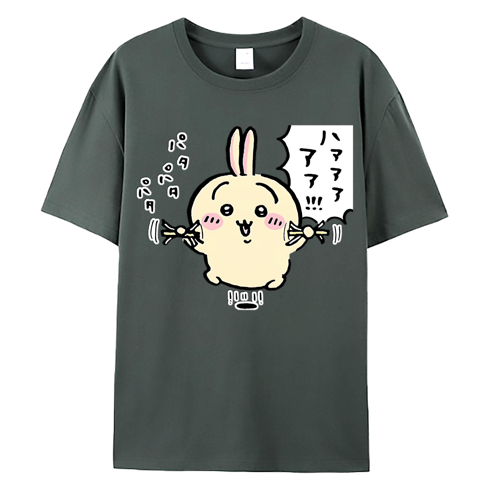 （画像用） ちいかわ うさぎ Chii-kawa usagi 綿100％ メンズ半袖Tシャツ｜肌触りやわらか＆通気性